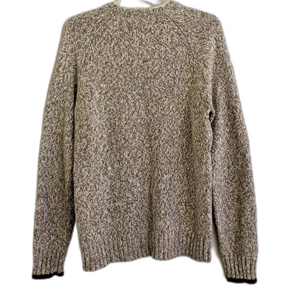 American Eagle Ragg Wool Sweater Mens Size M Preppy Oatmeal Marl Knit Crewneck - Picture 5 of 12